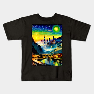 Village/Cityscape at Night Kids T-Shirt